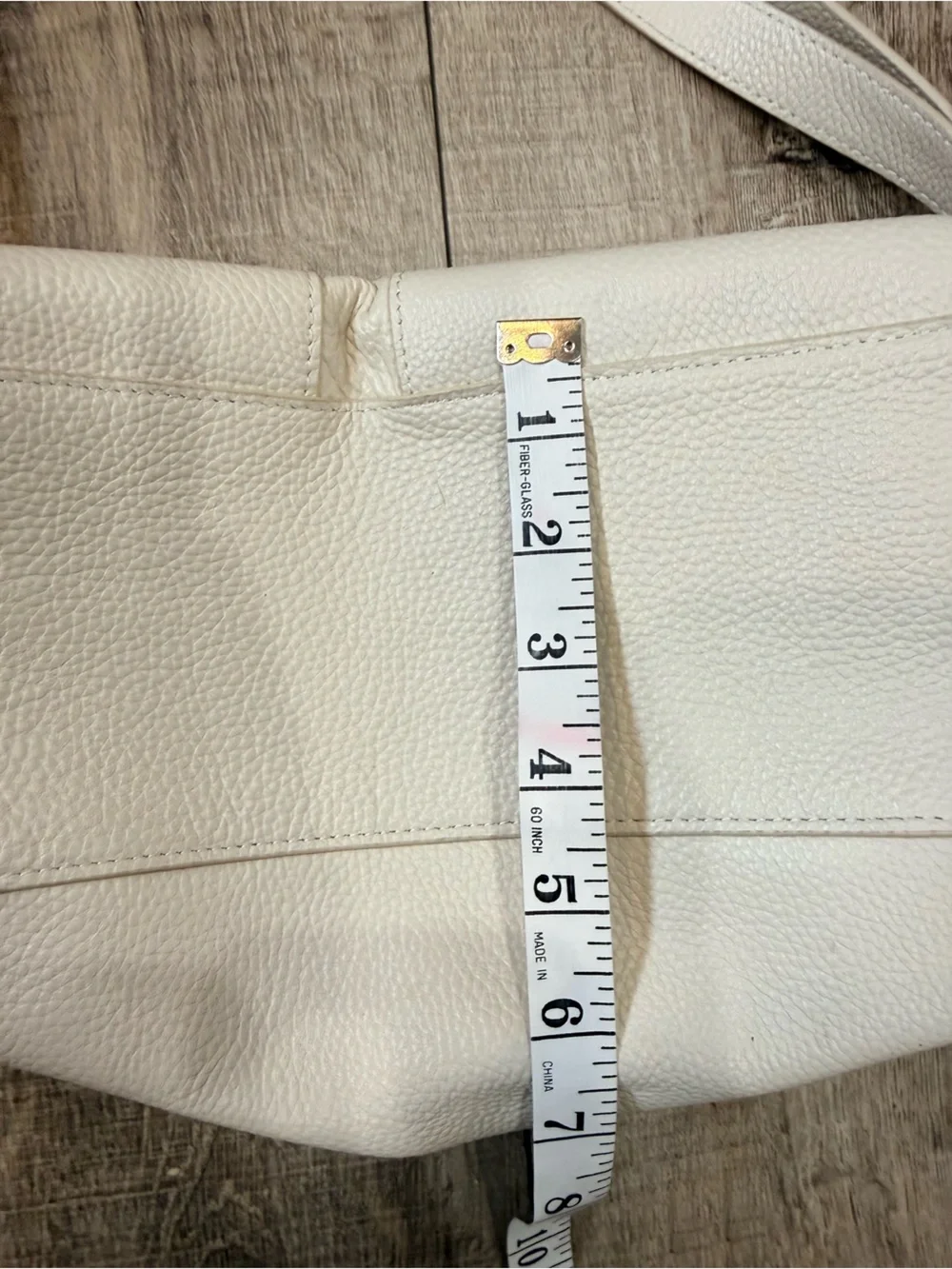 Laggo Andrea Hobo Shoulder Bag Creamy White Pebbled Leather